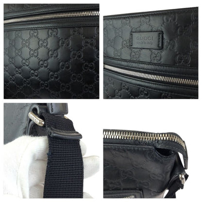 Guccissima Black Silver Leather Shoulder Bag