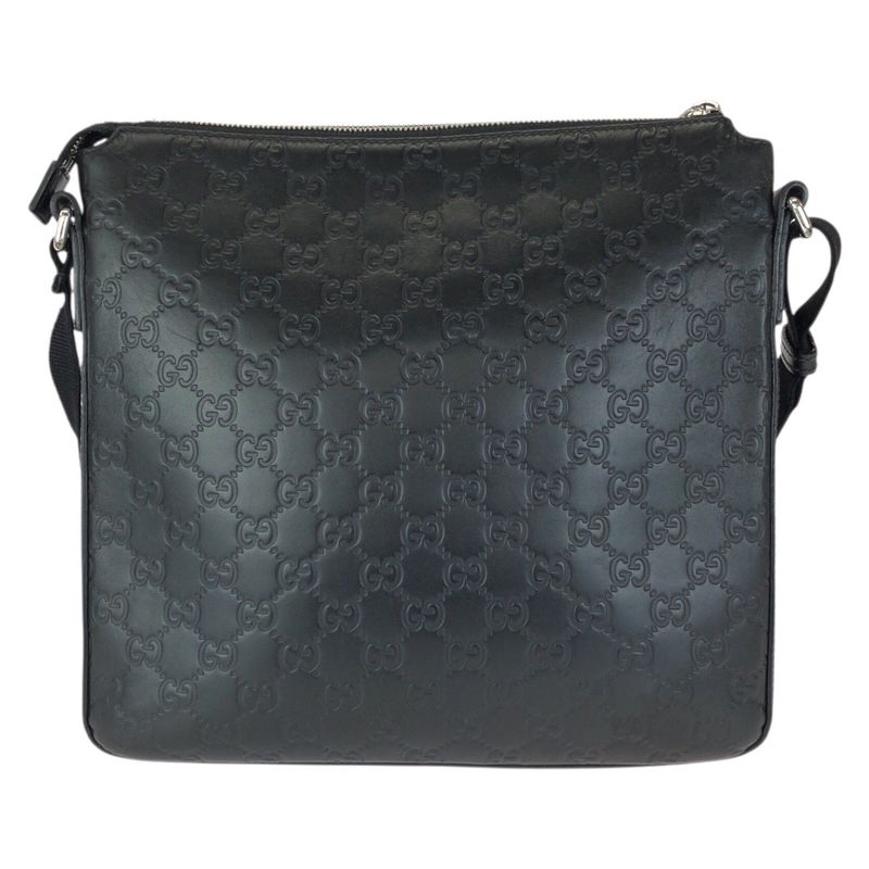 Guccissima Black Silver Leather Shoulder Bag