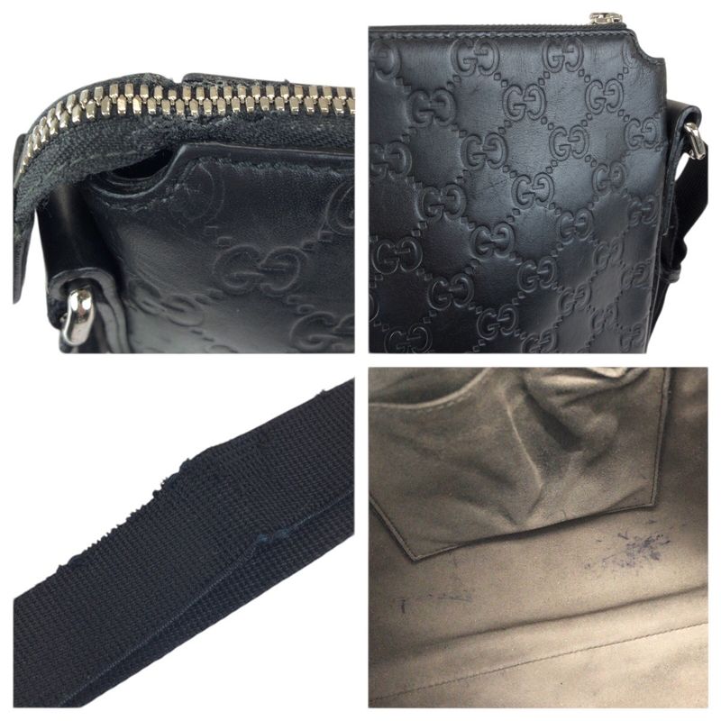 Guccissima Black Silver Leather Shoulder Bag