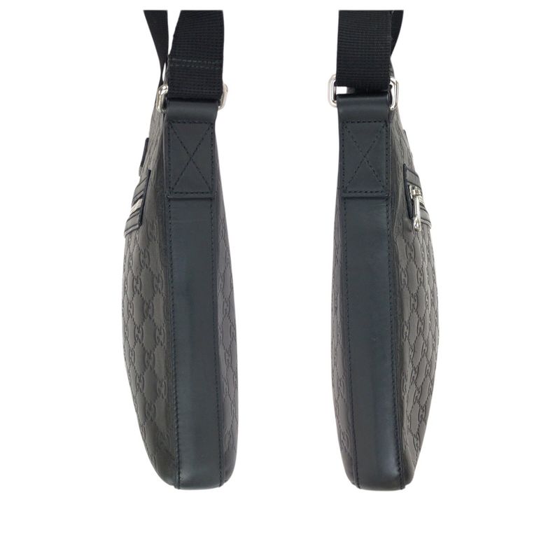 Guccissima Black Silver Leather Shoulder Bag