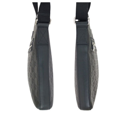 Guccissima Black Silver Leather Shoulder Bag
