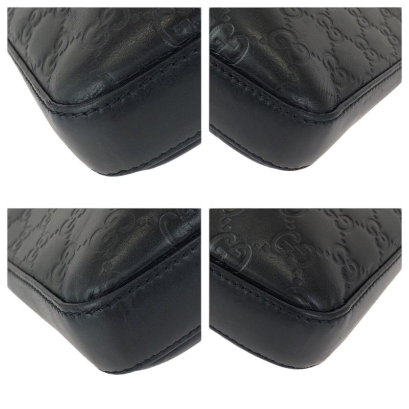 Guccissima Black Silver Leather Shoulder Bag