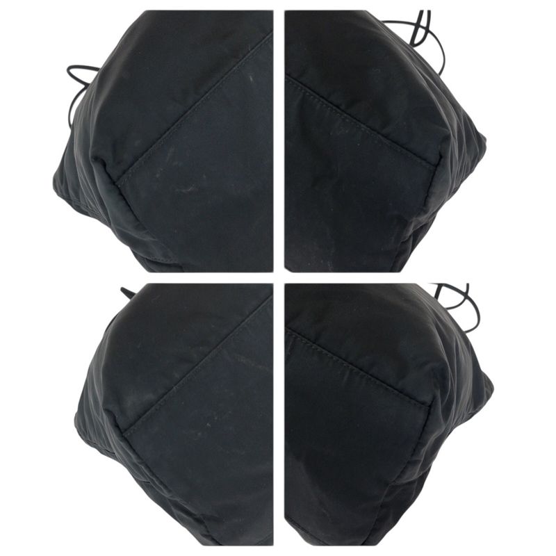 Prada Tessuto Black Silver Nylon Tote Shoulder Bag