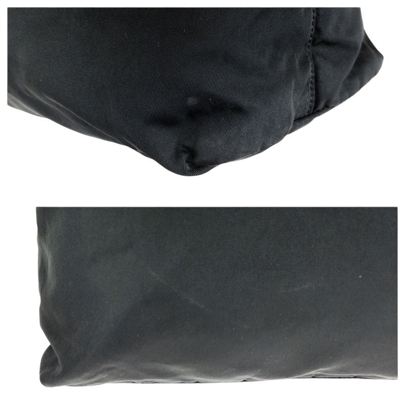Prada Tessuto Black Silver Nylon Tote Shoulder Bag