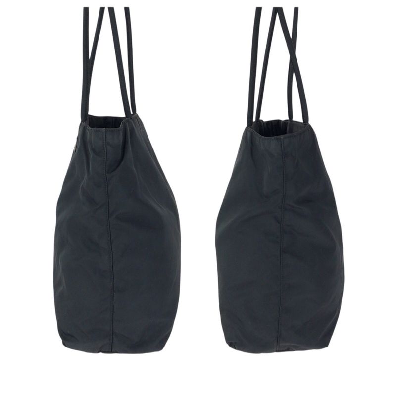 Prada Tessuto Black Silver Nylon Tote Shoulder Bag