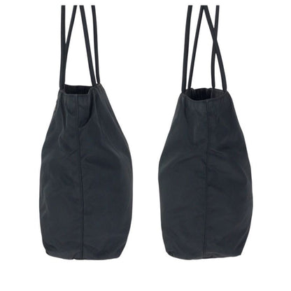 Prada Tessuto Black Silver Nylon Tote Shoulder Bag