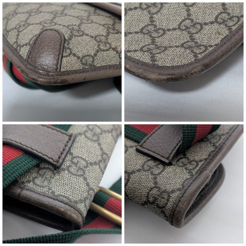 Gucci GG Supreme Neo Vintage Taiga Head Belt Bag Waist Pouch Brown