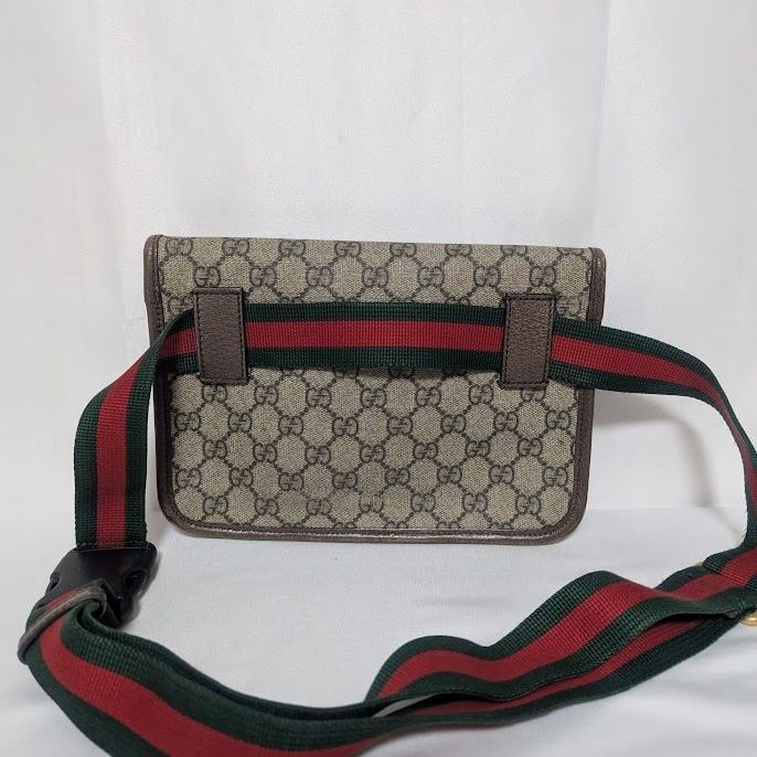 Gucci GG Supreme Neo Vintage Taiga Head Belt Bag Waist Pouch Brown