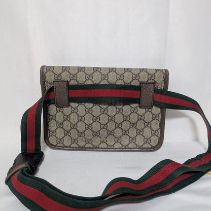 Gucci GG Supreme Neo Vintage Taiga Head Belt Bag Waist Pouch Brown