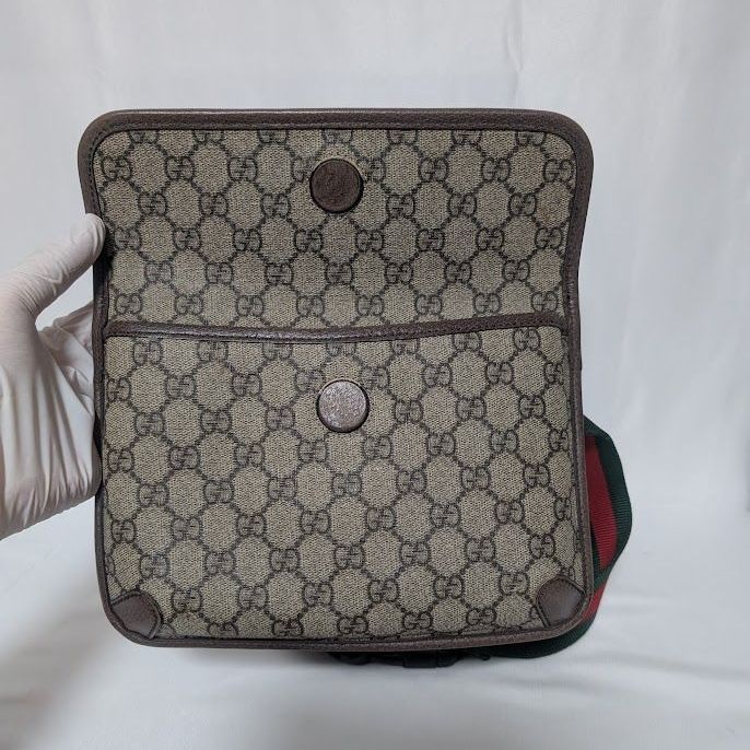 Gucci GG Supreme Neo Vintage Taiga Head Belt Bag Waist Pouch Brown