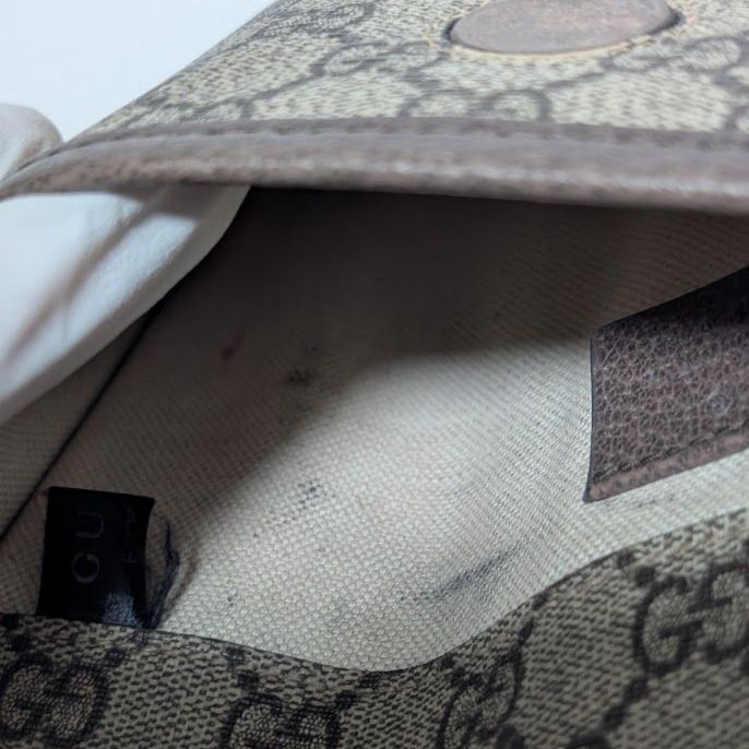 Gucci GG Supreme Neo Vintage Taiga Head Belt Bag Waist Pouch Brown