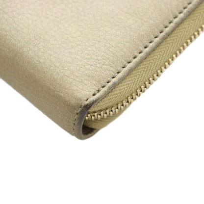 Gucci Interlocking Wallet Zip Around Coin Purse Leather Gold