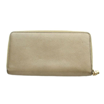 Gucci Interlocking Wallet Zip Around Coin Purse Leather Gold