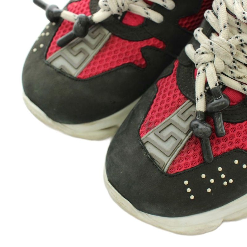 Versace Chain Reaction Sneakers Shoes Thick Sole 36 Multicolor Pink Black White