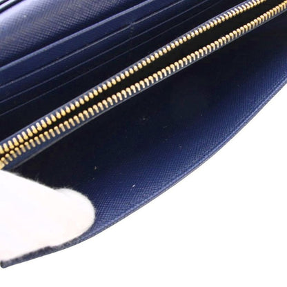 Prada Wallet Bifold Saffiano Leather Navy Blue TK