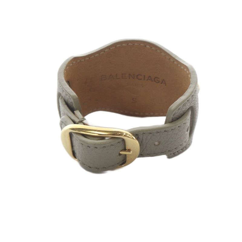 Balenciaga Giant Leather Bracelet Gray