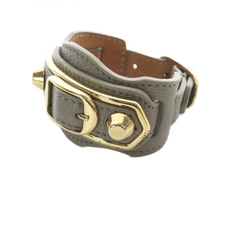 Balenciaga Giant Leather Bracelet Gray
