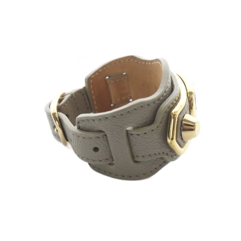 Balenciaga Giant Leather Bracelet Gray