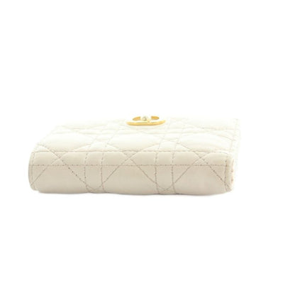 Dior le Jolie Dahlia Wallet Bifold Coin Purse Cannage Stitching Light Pink