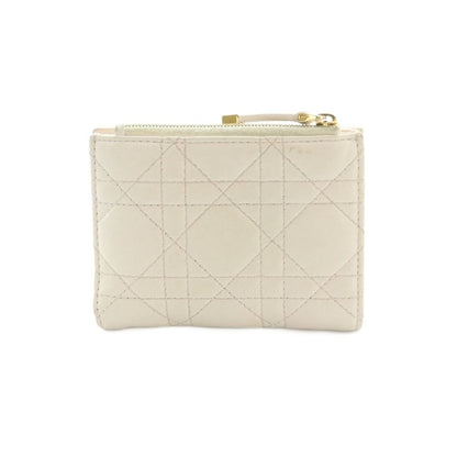 Dior le Jolie Dahlia Wallet Bifold Coin Purse Cannage Stitching Light Pink