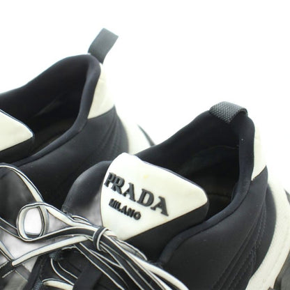 Prada Re-Nylon Gabardine Sneakers 36.5 Black Quilted Upper Lug Sole Mid Cut RI