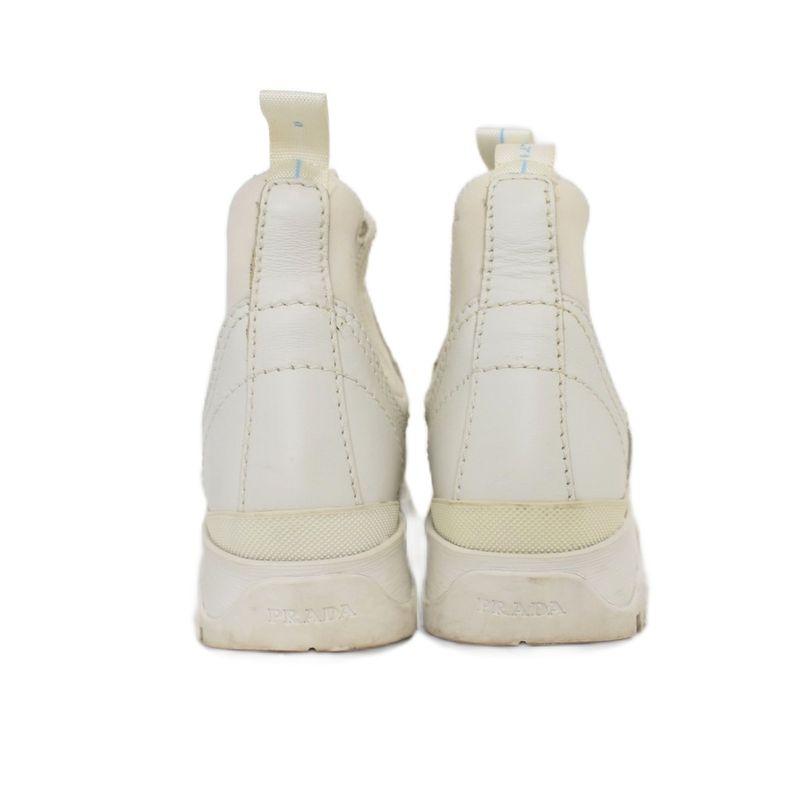 Prada Side Goab Short Boots 36 White