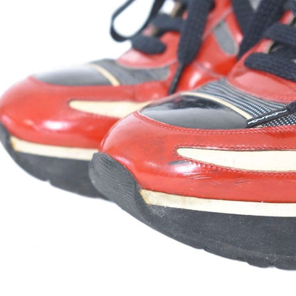 Chanel CC Logo Patent Leather Sneakers Red