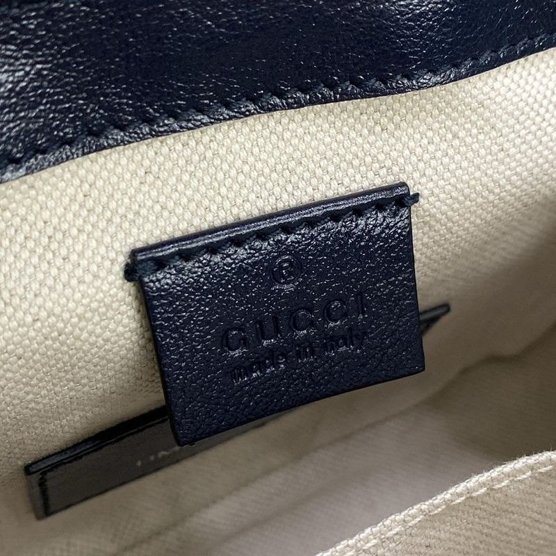 Gucci Handbag GG Marmont Mini Top Handle Bag Red Navy 52 Limited Edition Leather