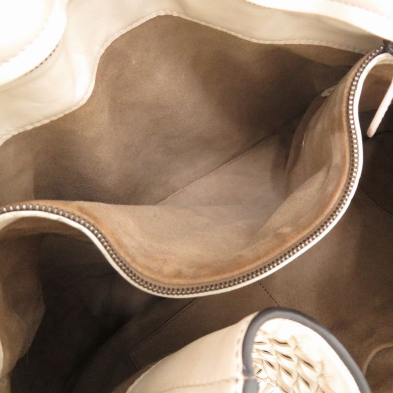 Bottega Veneta Intrecciato Mist Mink Snakeskin White Tote
