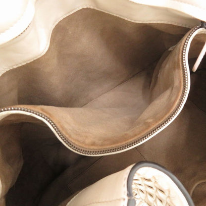 Bottega Veneta Intrecciato Mist Mink Snakeskin White Tote