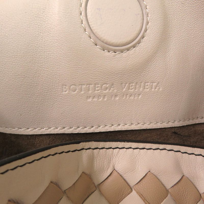 Bottega Veneta Intrecciato Mist Mink Snakeskin White Tote