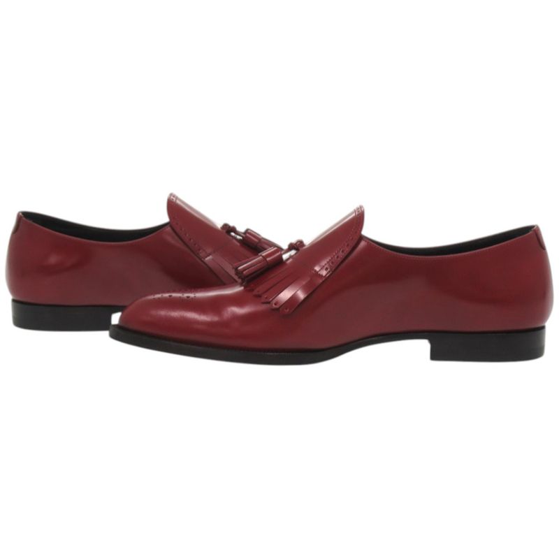 Celine Lofa Tassel Leather Red Shoes