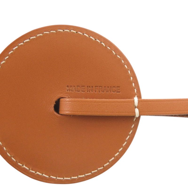Hermes Paddock Flot Bag Charm Strap Leather Blue Atoll Brown Orange