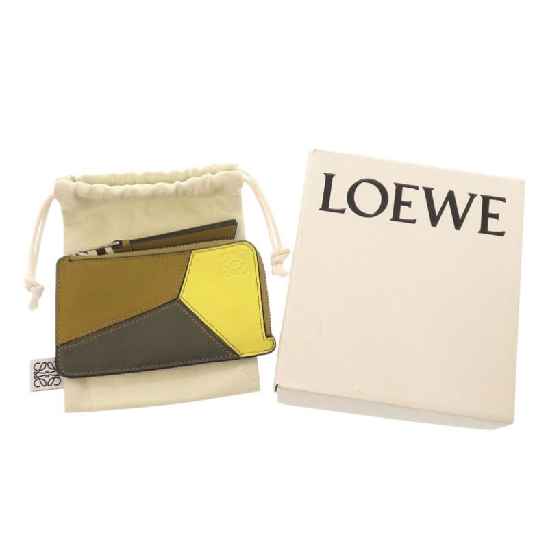 Loewe Puzzle Coin Card Holder Leather Multicolor Case
