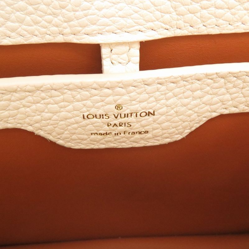 Louis Vuitton Capucines BB Shearling Lamb Leather White Handbag