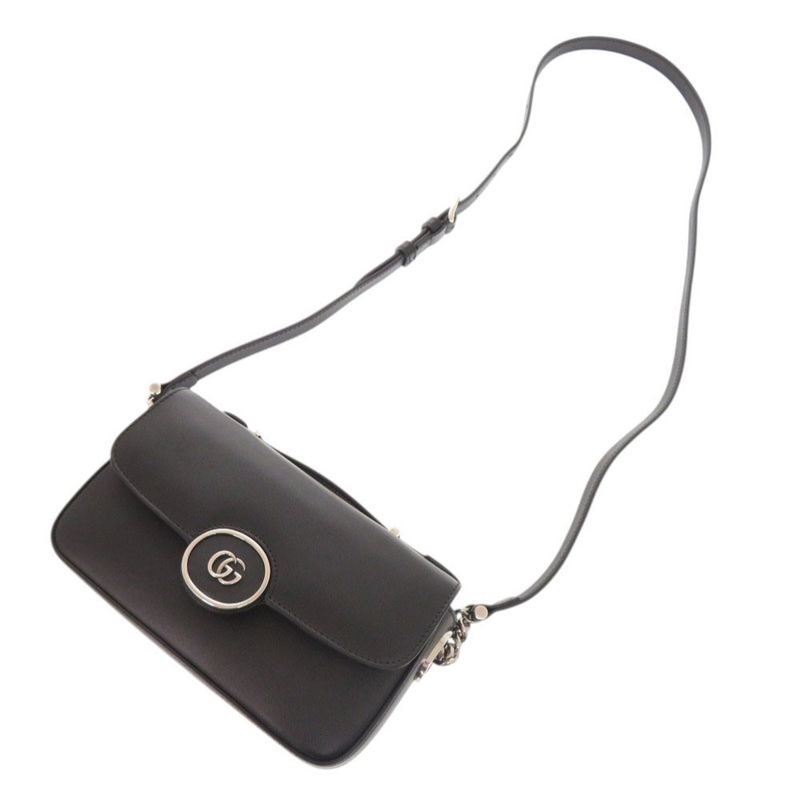 Gucci Petit GG Double Leather Black 2-Way Shoulder Bag