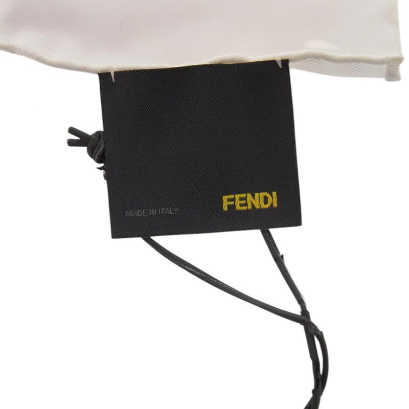 Fendi Baguette Mania Logo Silk White Scarf