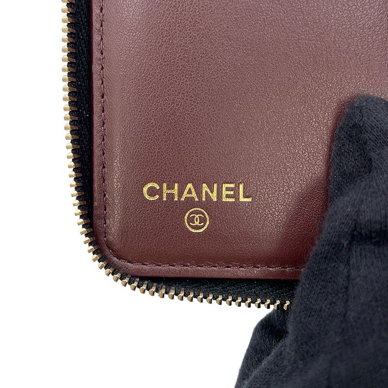 Chanel Bifold Wallet Quilted CC Logo Small Caviar Leather Black