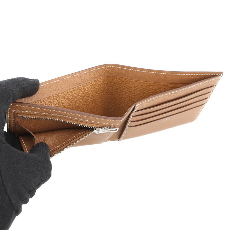 Hermes Bifold Wallet Series Compact Gold Silver