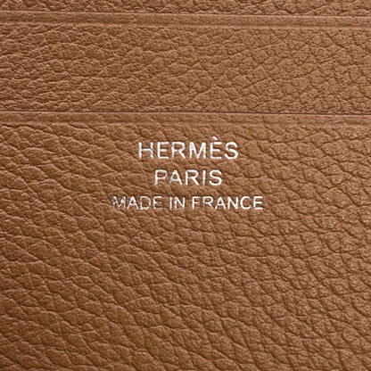Hermes Card Case Series Oriental Gold Evercolor Business Holder