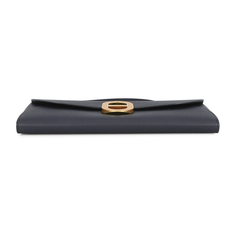Hermes Wallet Chaine D'ancre to Go Blue Indigo Gold Epsom