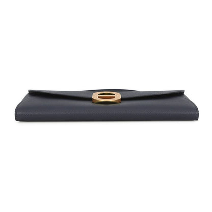 Hermes Wallet Chaine D'ancre to Go Blue Indigo Gold Epsom