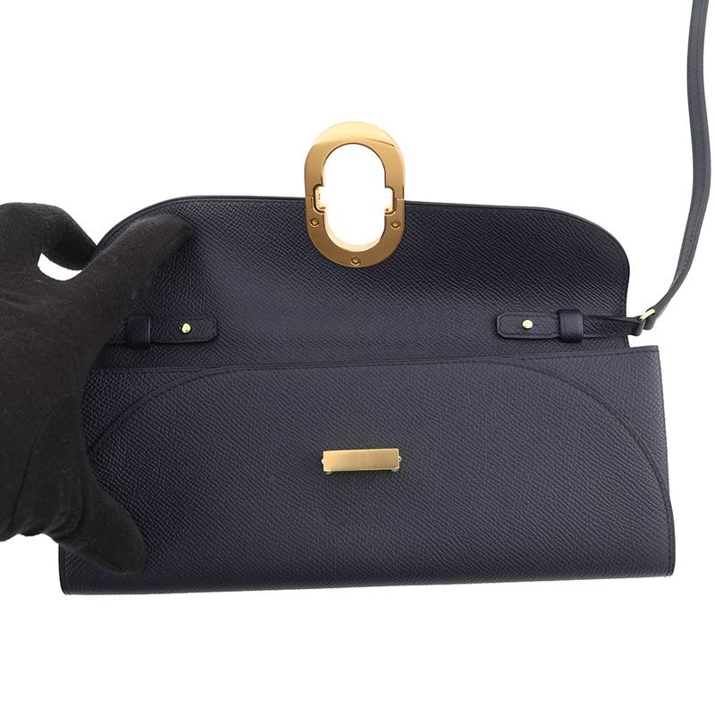 Hermes Wallet Chaine D'ancre to Go Blue Indigo Gold Epsom