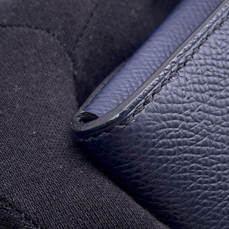 Hermes Wallet Chaine D'ancre to Go Blue Indigo Gold Epsom