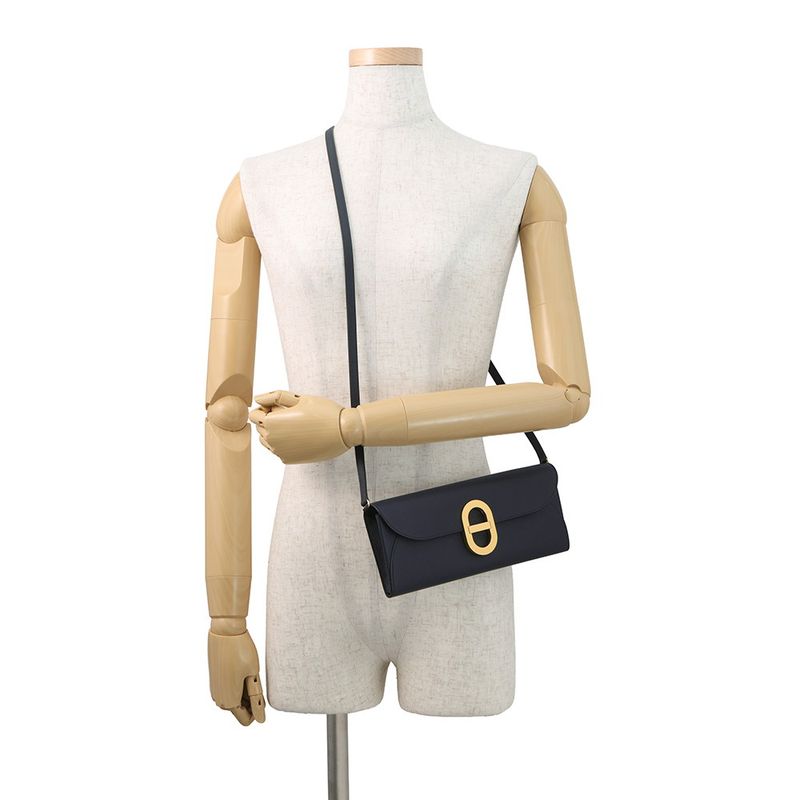 Hermes Wallet Chaine D'ancre to Go Blue Indigo Gold Epsom