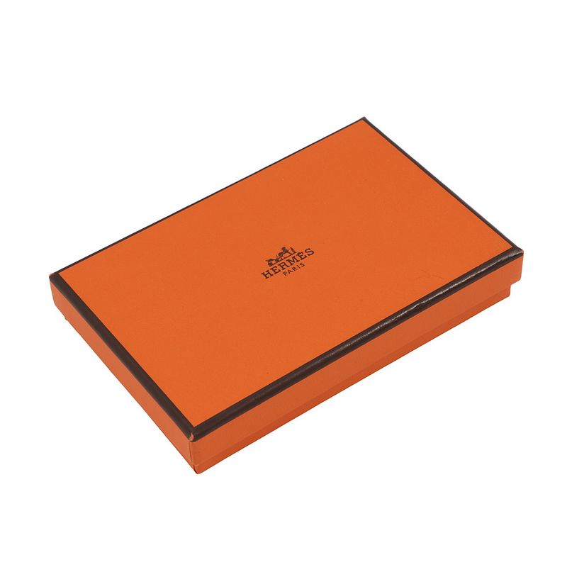 Hermes Card Case Calvi Brick Ever Color Business Holder