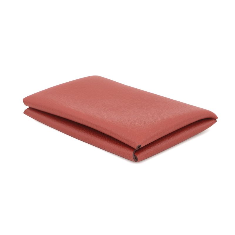 Hermes Card Case Calvi Brick Ever Color Business Holder