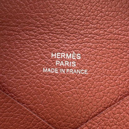 Hermes Card Case Calvi Brick Ever Color Business Holder