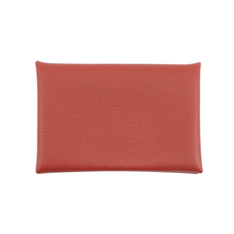 Hermes Card Case Calvi Brick Ever Color Business Holder