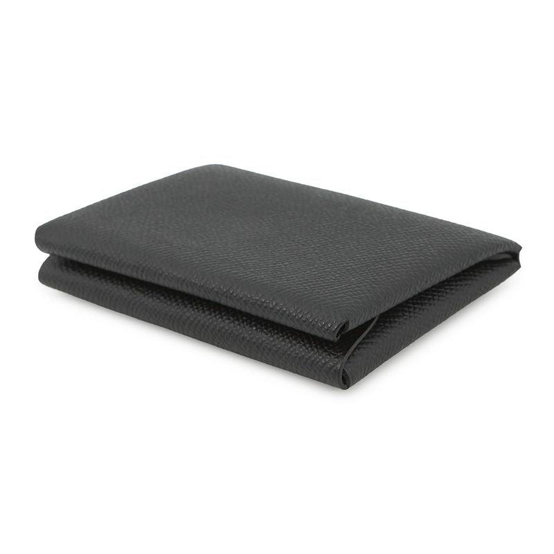 Hermes Coin Case Calvi Duo Black Silver Epsom Wallet